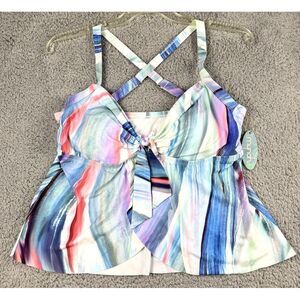 Colorful Striped Women Swim One Piece